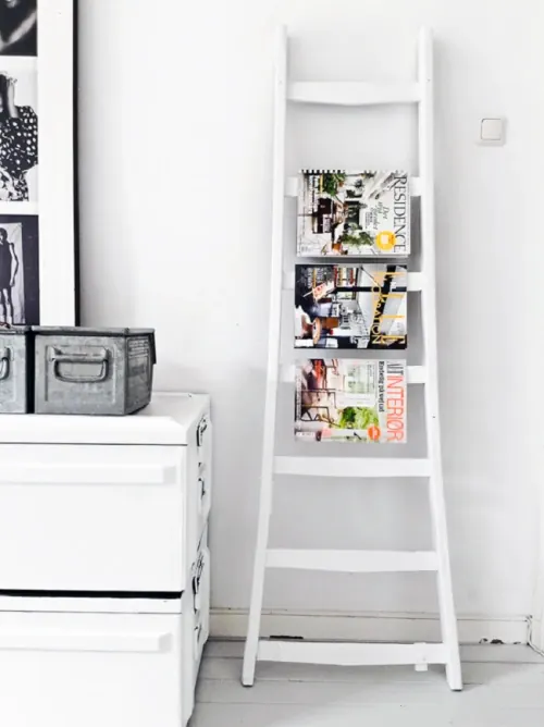 Product Display on Ladder, minimal, light-mode, light