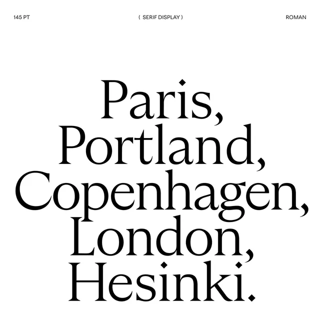 Serif Display Typography Specimen