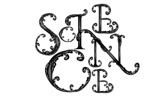 Ornate Monogram Typography, retro, organic, monochrome