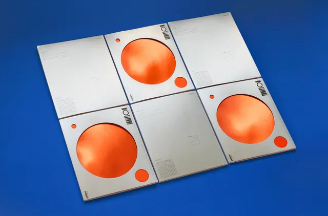 Orange Sphere Grid Layout, minimal, geometric, vibrant