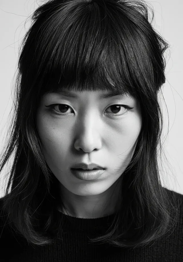 Monochrome Portrait of a Woman, monochrome, minimal, monochrome
