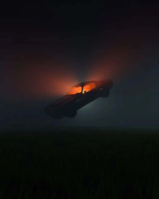 Dark Cinematic Vehicle Scene, dark-mode, minimal, dark