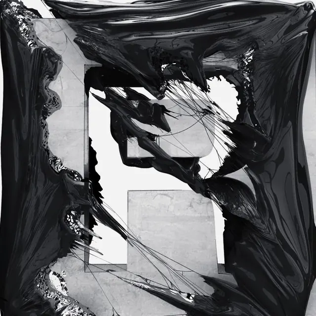 Abstract Black and White Fluidity, brutalist, abstract, monochrome
