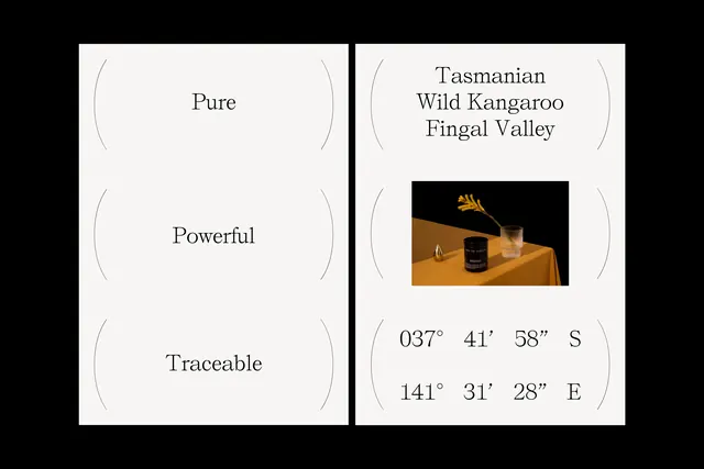 Tasmanian Wild Kangaroo Product Label, minimal, corporate-clean, light