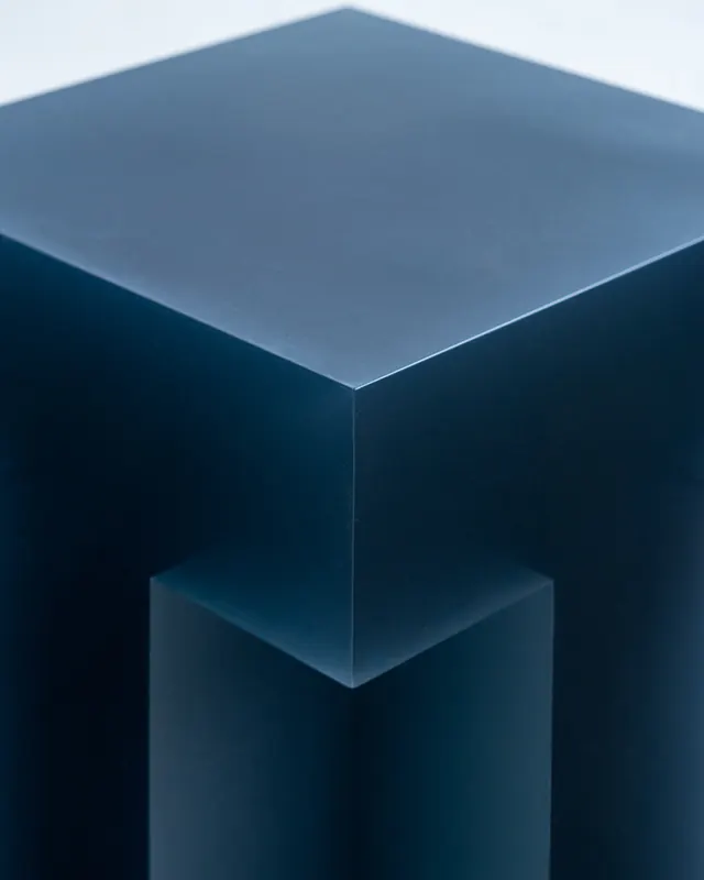Blue Geometric Cube, minimal, geometric, cool
