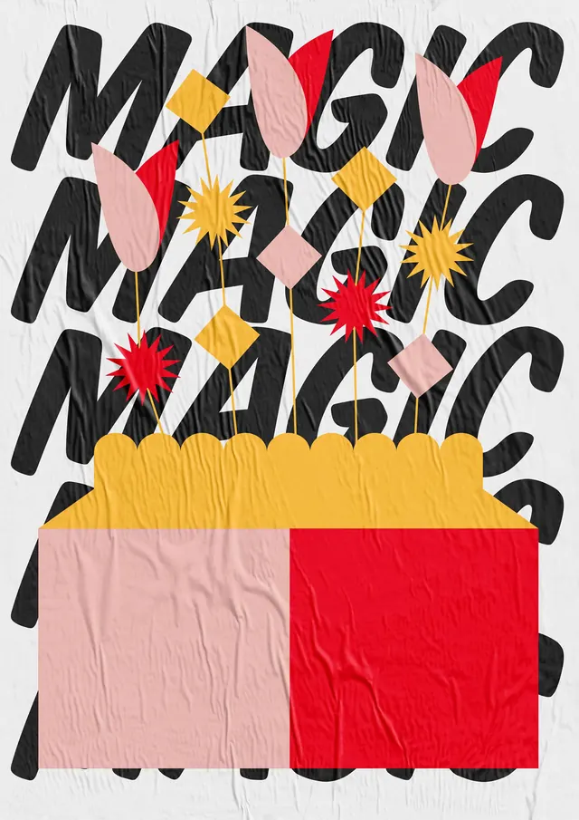 Abstract Graphic Composition, maximalist, brutalist, high-contrast
