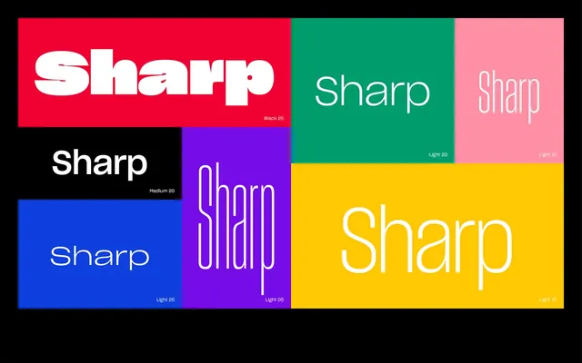 Sharp Wordmark Variations, minimal, geometric, vibrant