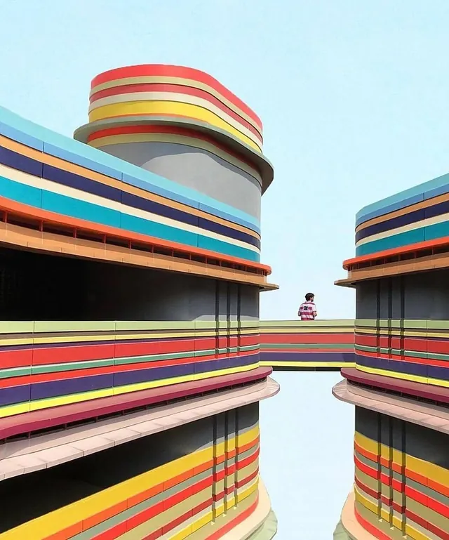 Architectural Abstract Graphic, minimal, geometric, vibrant