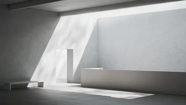 Minimalist Architectural Interior, minimal, brutalist, monochrome