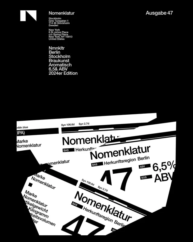 Nomenklatur Ausgabe-47 Identity System, swiss, technical, monochrome