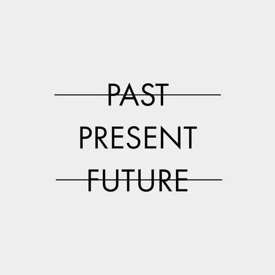 Past Present Future Typography, minimal, swiss, monochrome