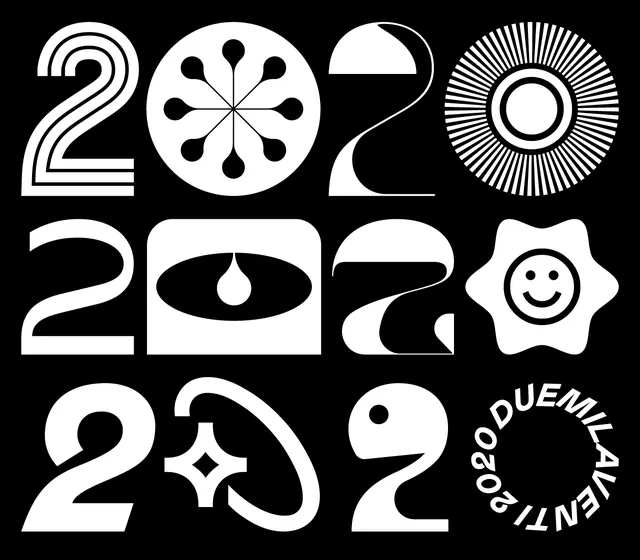 2022 Stylized Typography Collection, minimal, geometric, monochrome