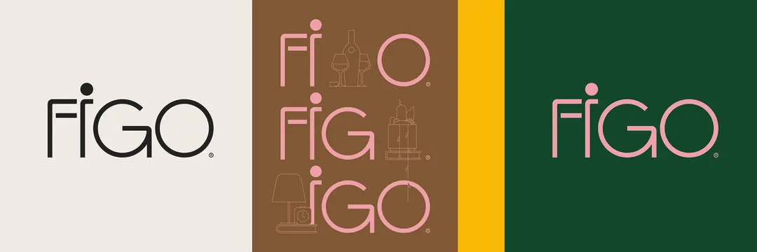 FIGO Wordmark Variations, minimal, geometric, high-contrast