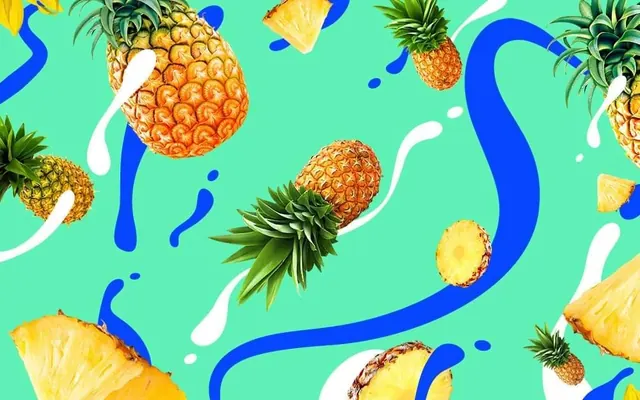 Tropical Fruit Line Art, playful, organic, vibrant