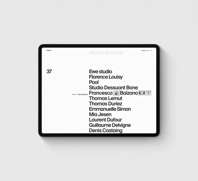 Minimalist Typography List on Tablet, minimal, swiss, monochrome