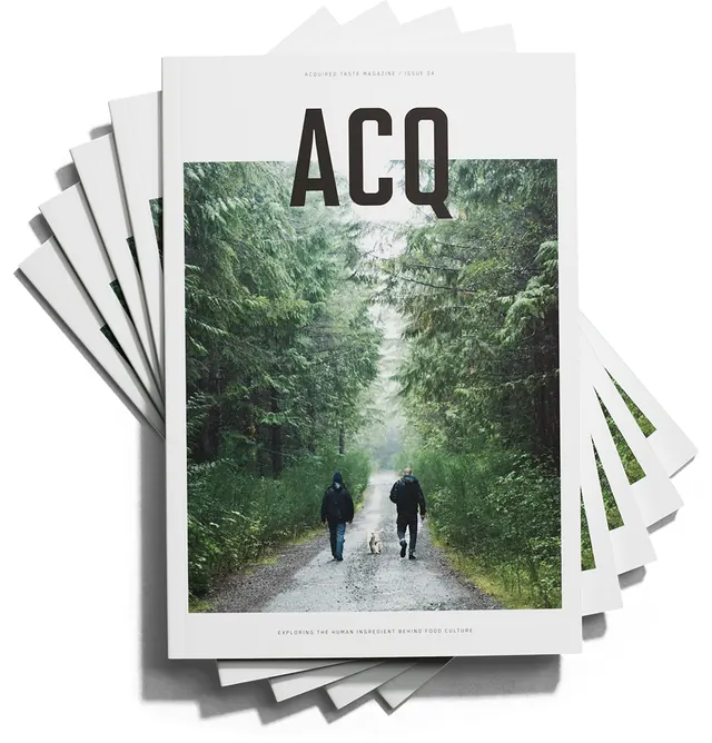 ACQ Magazine Cover, minimal, editorial, monochrome