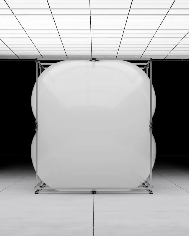 White Inflated 3D Shape, minimal, 3d-render, monochrome