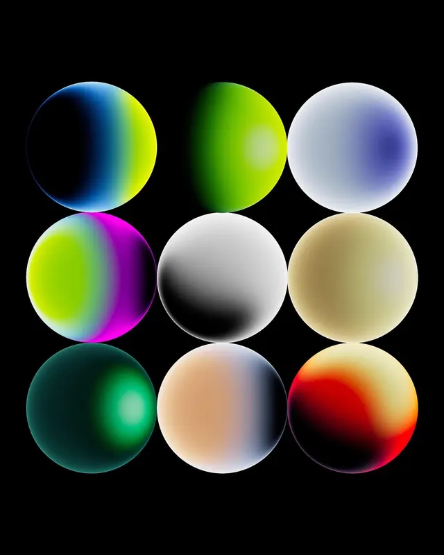 Gradient Sphere Collection, gradient-heavy, minimal, vibrant