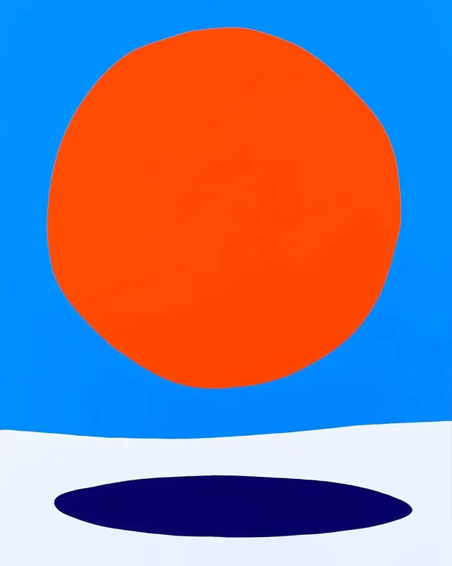 Abstract Sun and Horizon Graphic, minimal, geometric, vibrant