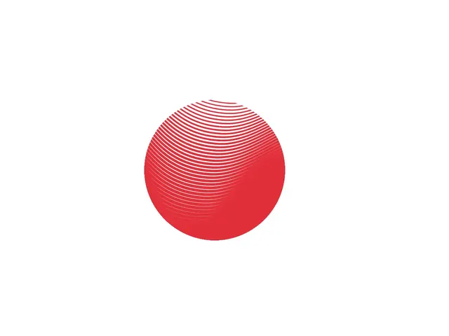 Red Concentric Sphere, minimal, geometric, vibrant