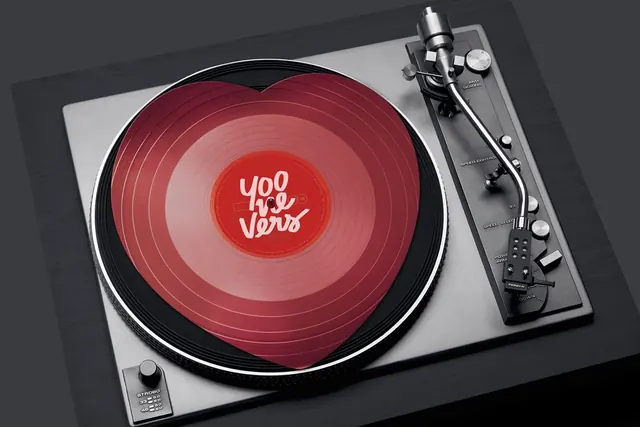 Turntable Record Graphic, 3d-render, minimal, dark