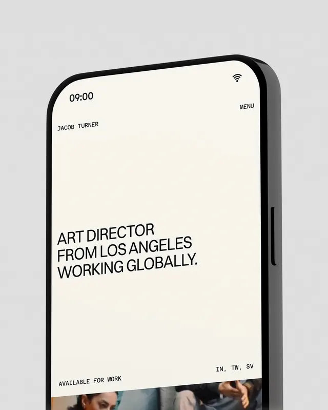 Mobile Portfolio UI Design, minimal, swiss, light