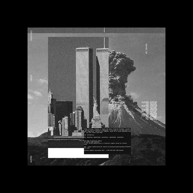 Monochrome Architectural Collage, brutalist, monochrome, monochrome