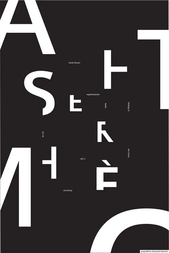 Abstract Geometric Typography Composition, brutalist, minimal, monochrome