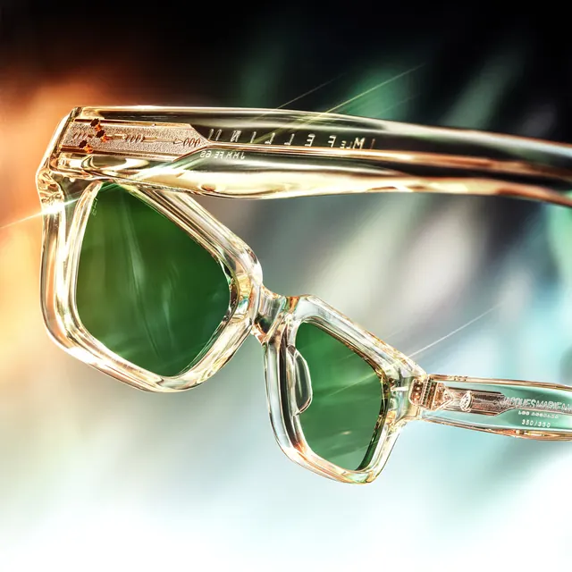 Gold-Rimmed Sunglasses Close-up, luxury, photographic, warm