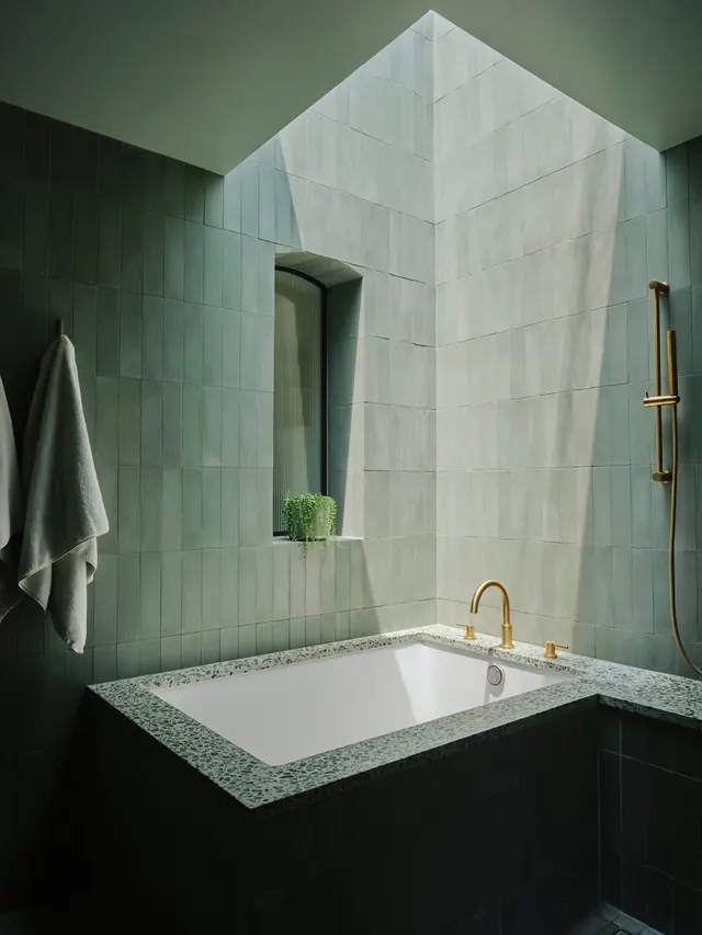 Modern Spa Bathroom Interior, minimal, luxury, muted