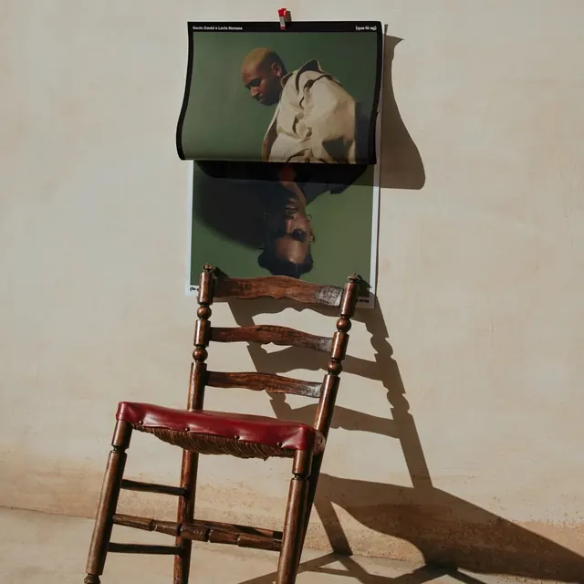 Portrait Collage on Chair, editorial, organic, muted