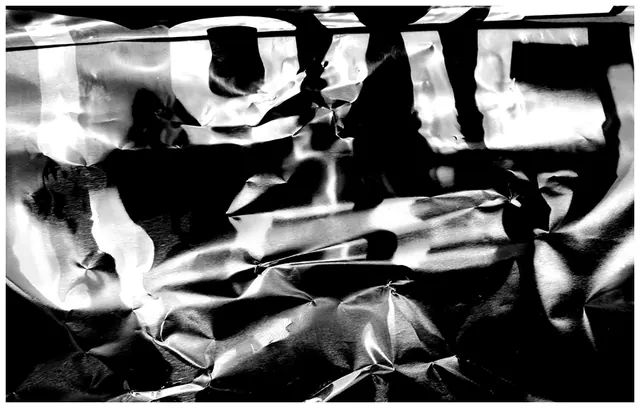 Distorted Text Graphic, brutalist, monochrome, monochrome