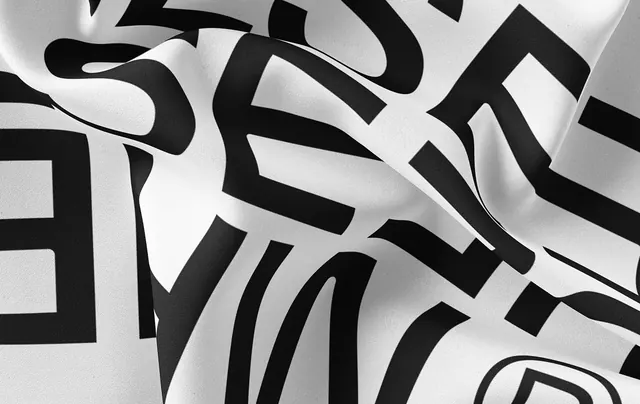 Abstract Typographic Fabric, brutalist, monochrome, monochrome