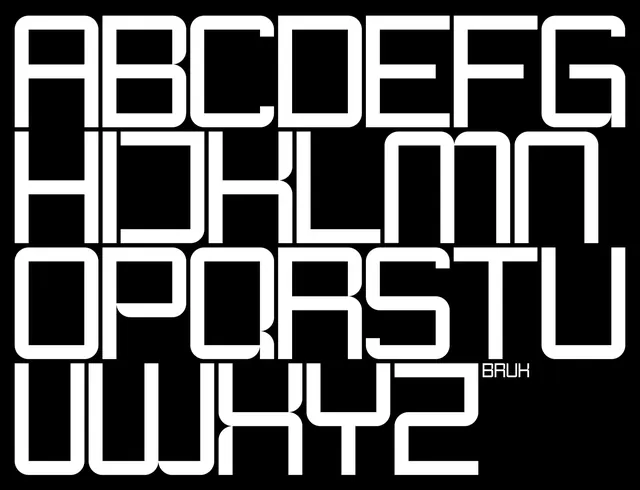 Geometric Outline Alphabet, minimal, brutalist, high-contrast