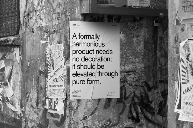 Typography on Textured Wall, minimal, brutalist, monochrome