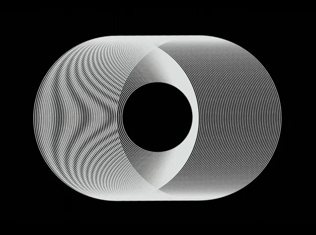 Moiré Pattern Oval Graphic, minimal, geometric, monochrome