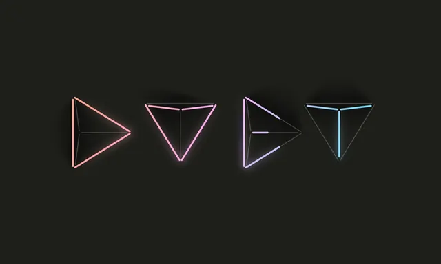 Geometric Wireframe Logos, minimal, geometric, dark