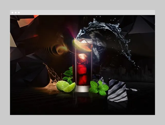 Abstract 3D Liquid and Geometric Composition, 3d-render, abstract, dark