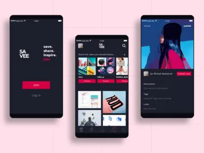 Mobile App Interface Mockups, dark-mode, minimal, dark