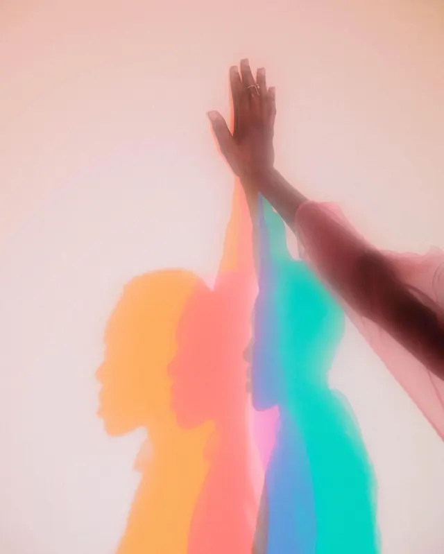 Abstract Human Silhouette with Color Gradient, abstract, gradient-heavy, vibrant