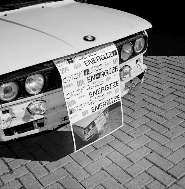 Car Branding Mockup, minimal, brutalist, monochrome