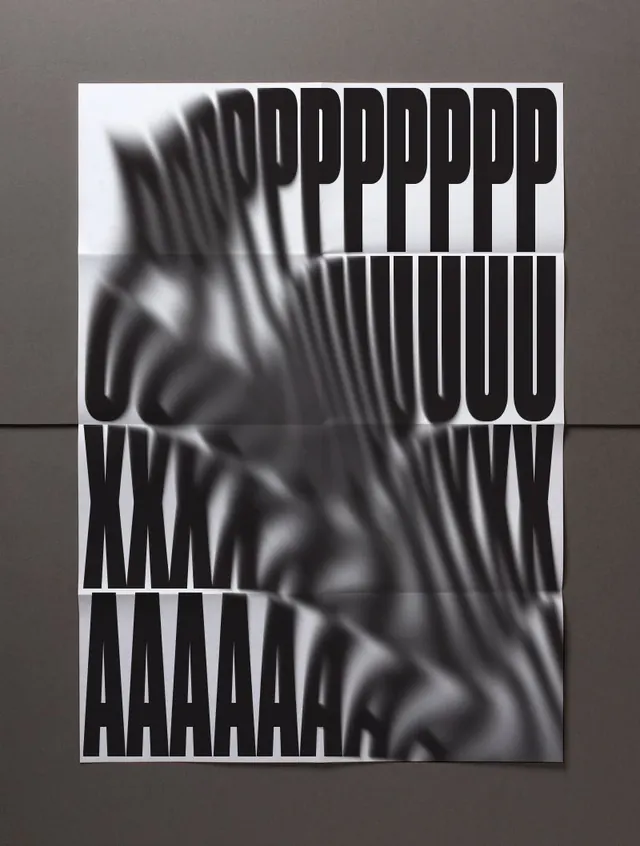 Abstract Typographic Distortion, brutalist, monochrome, monochrome
