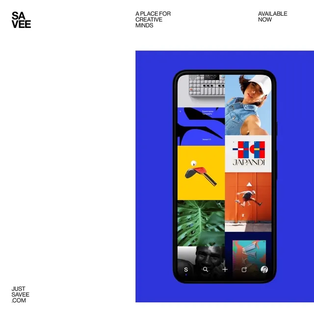 Savee App Interface Showcase, minimal, corporate-clean, high-contrast