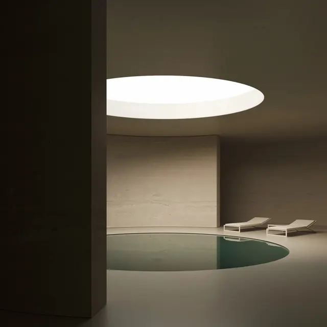 Minimalist Indoor Pool Interior, minimal, luxury, muted