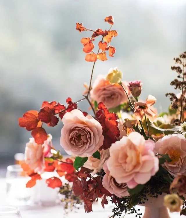 Floral Arrangement Close-up, organic, photographic, warm
