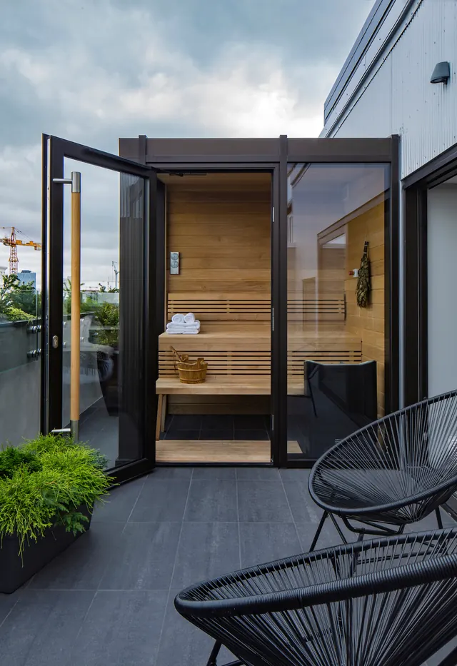 Modern Outdoor Lounge Area, minimal, luxury, earthy