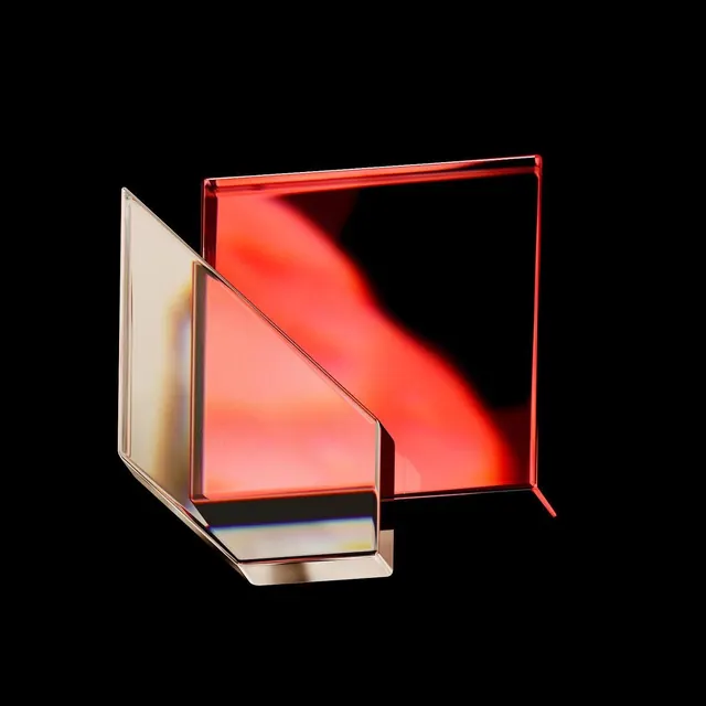 Abstract Red Glass Geometry, minimal, geometric, dark