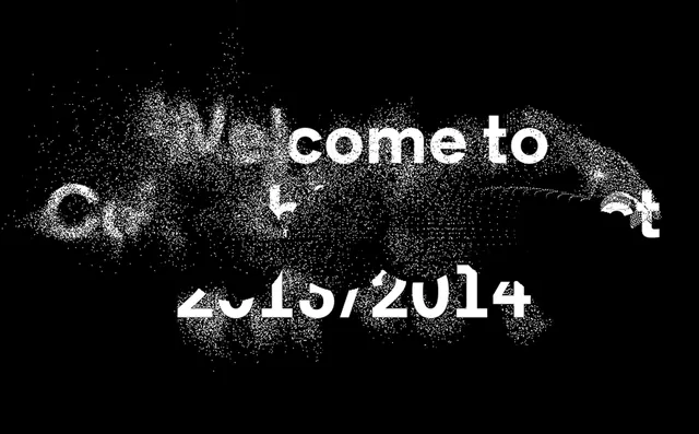 Particle dot typography "Welcome to 2015/2016, minimal, monochrome, dark