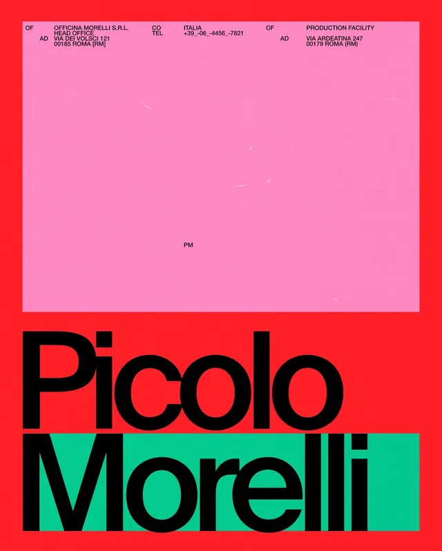 Picolo Morelli Identity, neo-brutalist, maximalist, vibrant