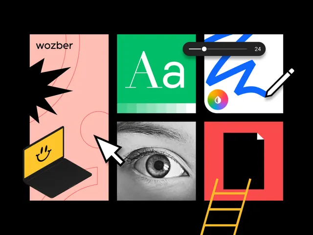 Graphic Design Elements Collage, minimal, brutalist, high-contrast